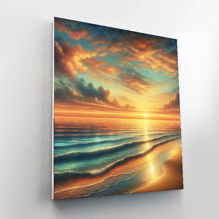 Serene Beachfront Sunrise Painting By Numbers Kit