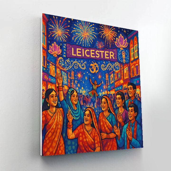 Diwali Light Festival - Leicester, England Painting By Numbers Kit
