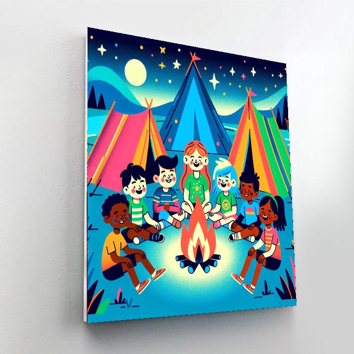 Moonlit Camping Paint By Numbers Art