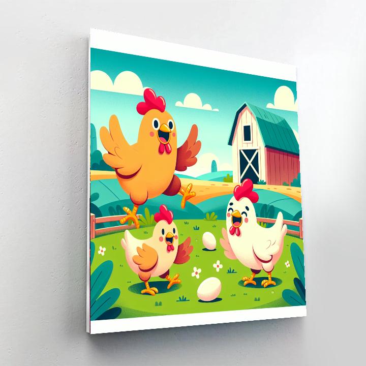 Sunny Farm Day With Cheery Chickens Paint By Numbers Kits