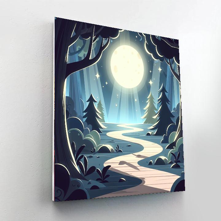 Mysterious Moonlit Path Paint By Numbers Art