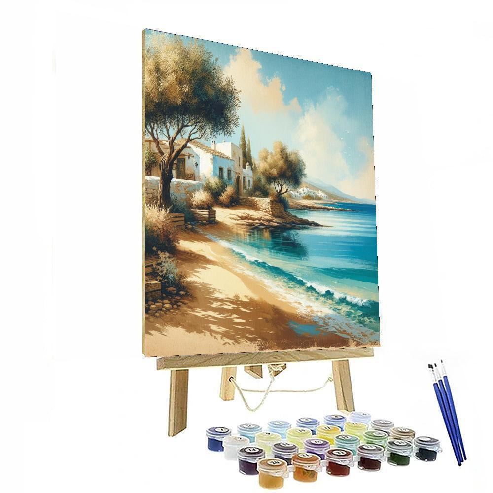 Serene Mediterranean Escape Number Painting