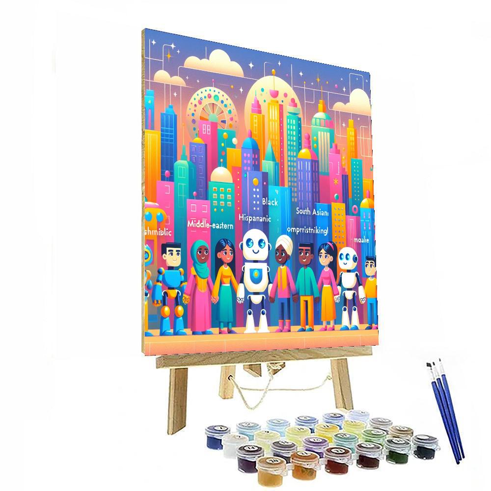 Robot Utopia Number Painting