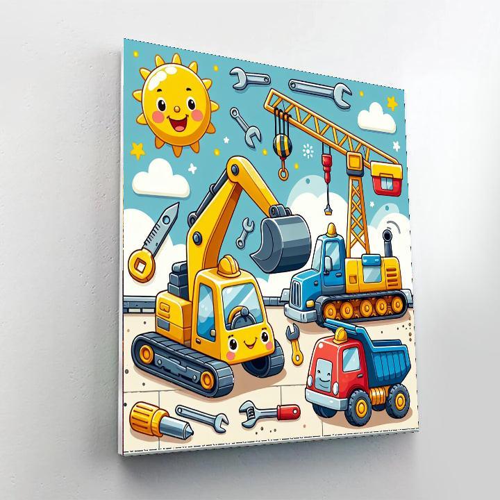 Happy Construction Zone Number Painting