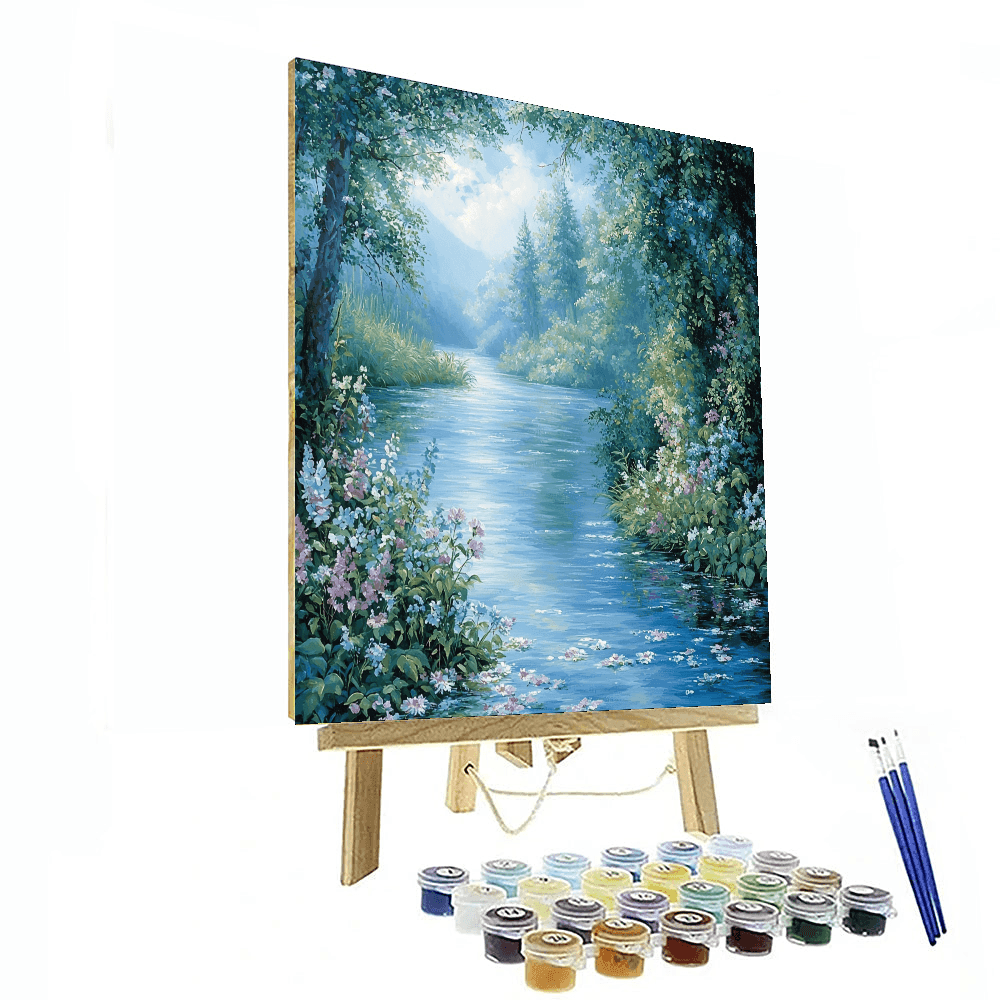 Monet Inspired Flowing River Dreams  Painting By Numbers Kit