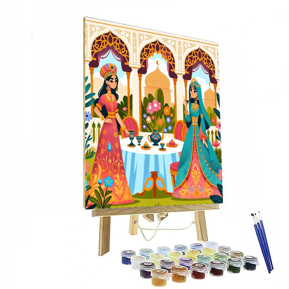 Princess Garden Tea Party DIY Paint By Numbers