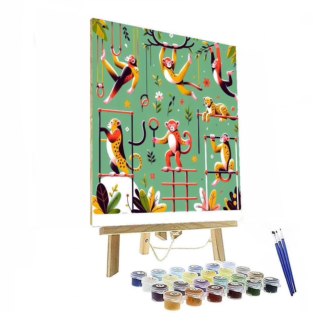 Jungle Gymnastics Gala Paint By Numbers Art