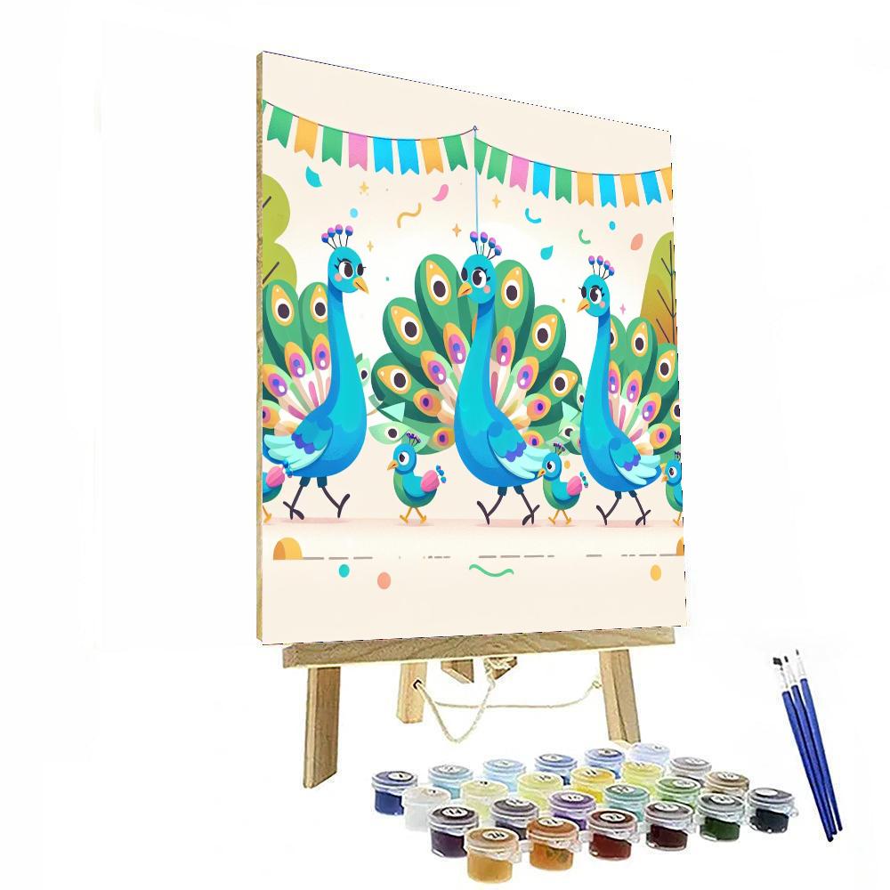 Peacock Parade Party Numbered Painting Kits