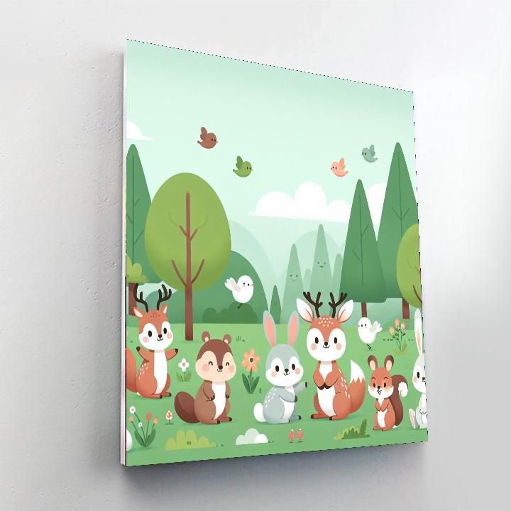 Forest Frolic With Friends Number Painting