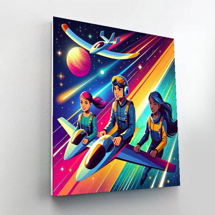 Galactic Glider Adventure Painting By Numbers Kit