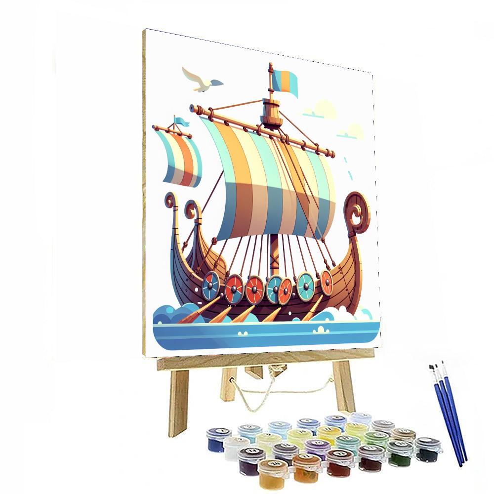 Viking Longship Expedition Number Painting