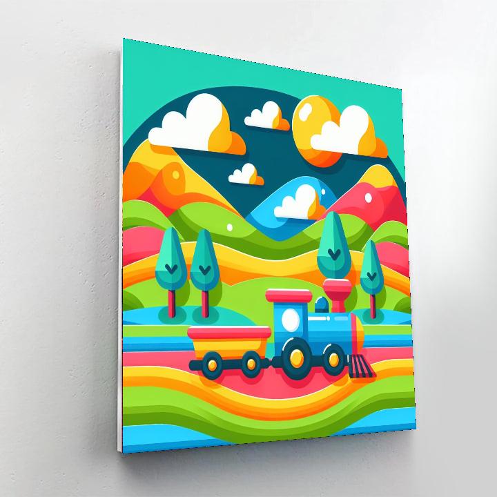 Cheerful Choo-choo Train Painting By Numbers Kit