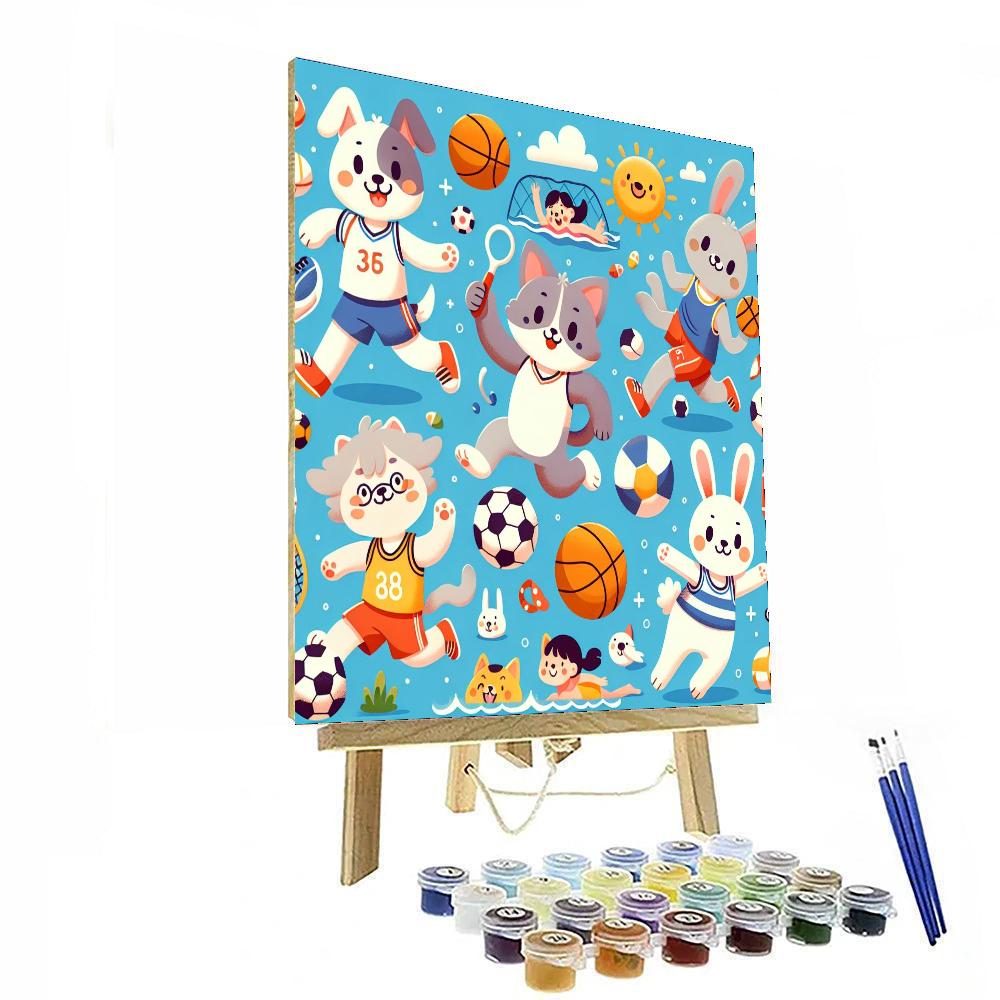 Sporty Animals Painting By Numbers Kit