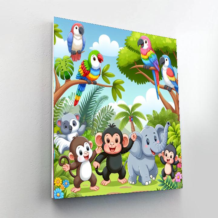 Delightful Jungle Journey Paint By Numbers Art
