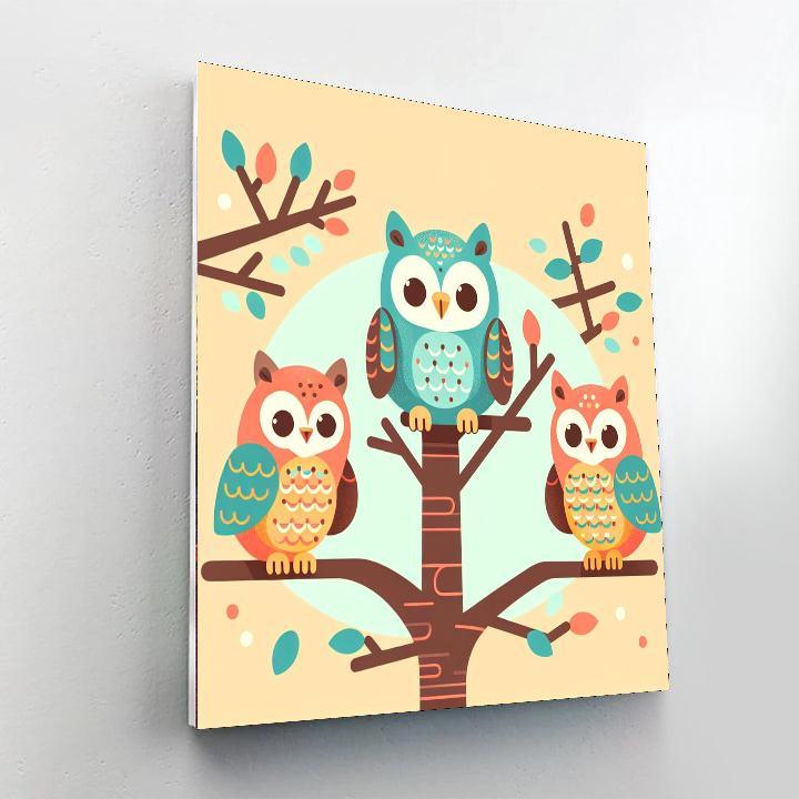 Wise Old Owls Paint By Number
