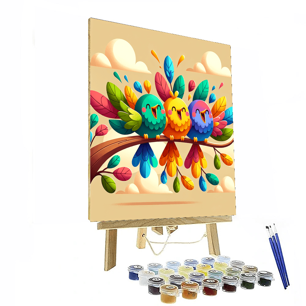 Chirpy Springtime Birds Paint By Number
