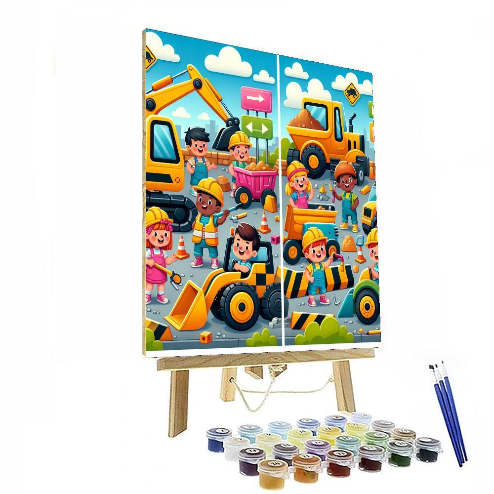 Colorful Construction Zone Paint By Numbers