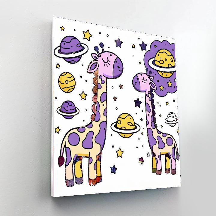 Galaxy Giraffes Paint By Numbers Art