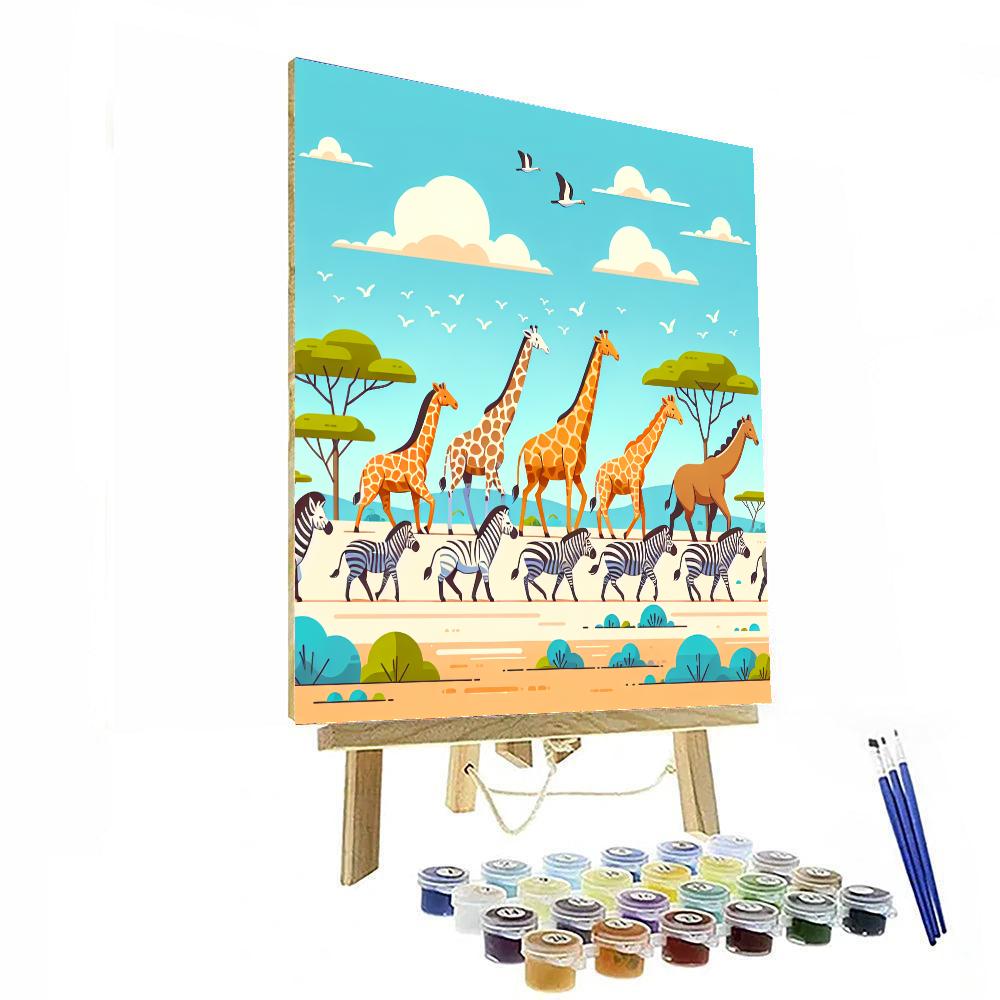 Joyous Safari Stroll Painting By Numbers Kit