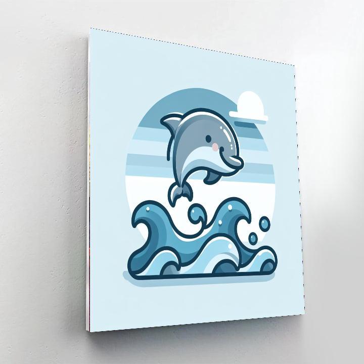 Playful Dolphin's Dance Paint By Number