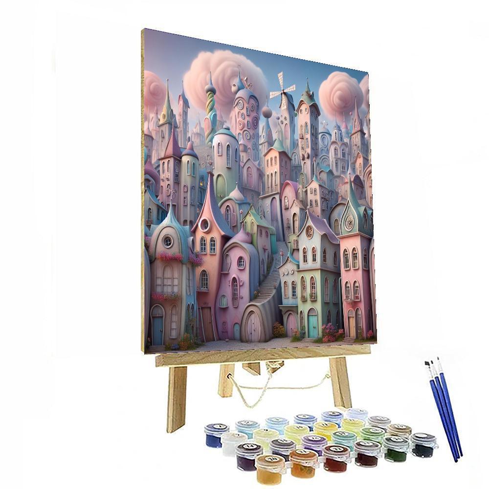 Dreamy Pastel Cityscape Paint By Number