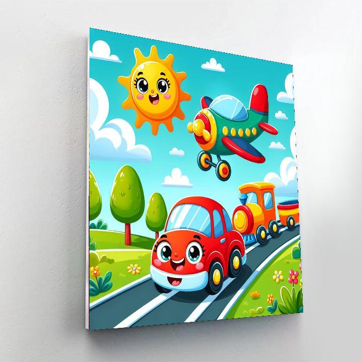 Colorful Transportation Numbered Painting Kits