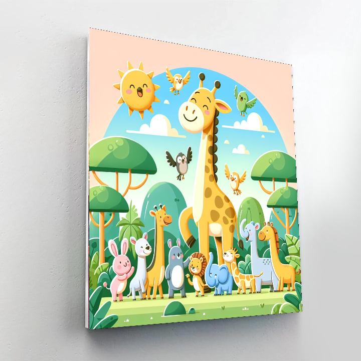 Giraffe's Jungle Jamboree Paint By Color