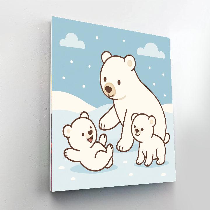 Polar Bear Family DIY Paint By Numbers