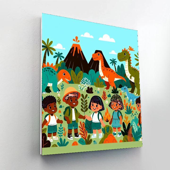 Journey To Dino Land Number Painting