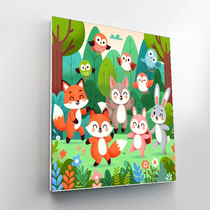 Funky Forest Creatures Number Painting