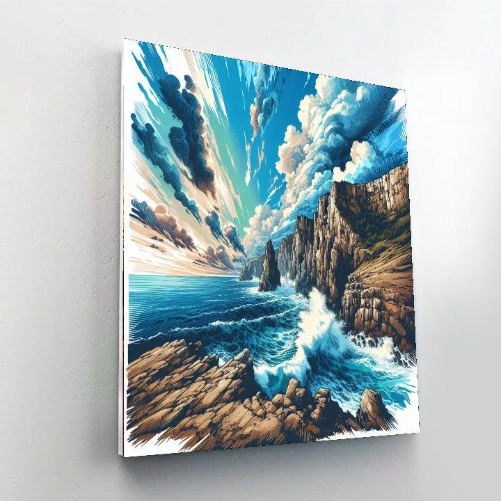 Coastal Cliffside Escape Numbered Painting Kits