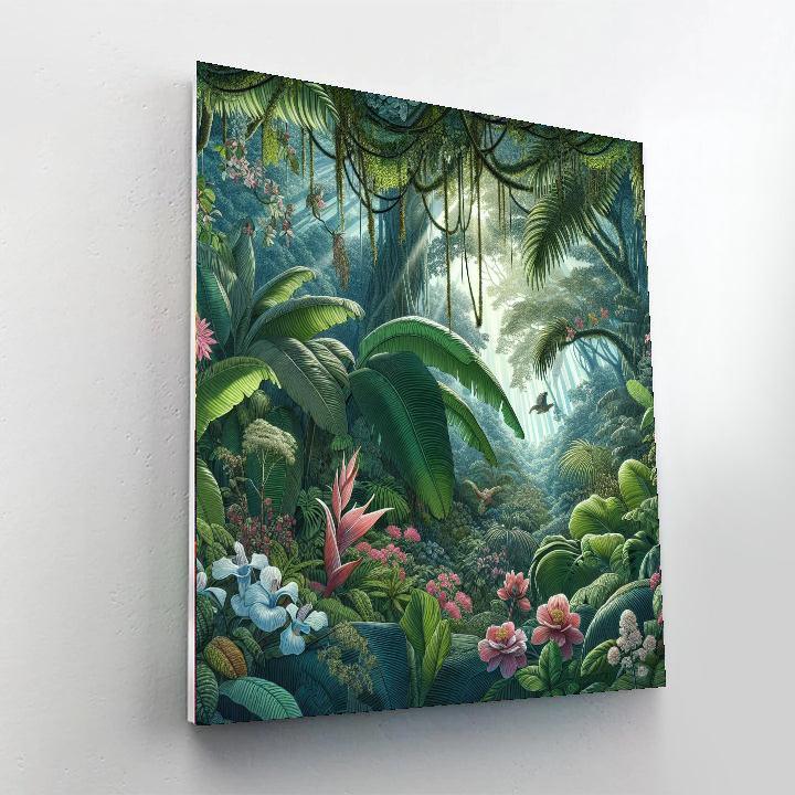 Glistening Rainforest Canopy Painting Number Kit