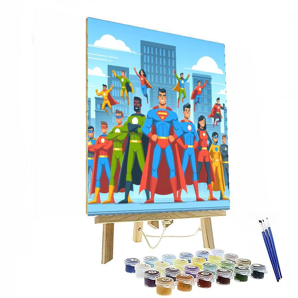 Superhero City Protectors Painting By Numbers Kit