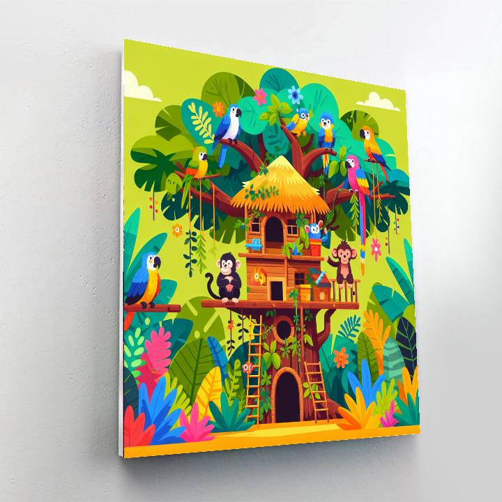 Treehouse Jungle Adventure Paint By Numbers Art
