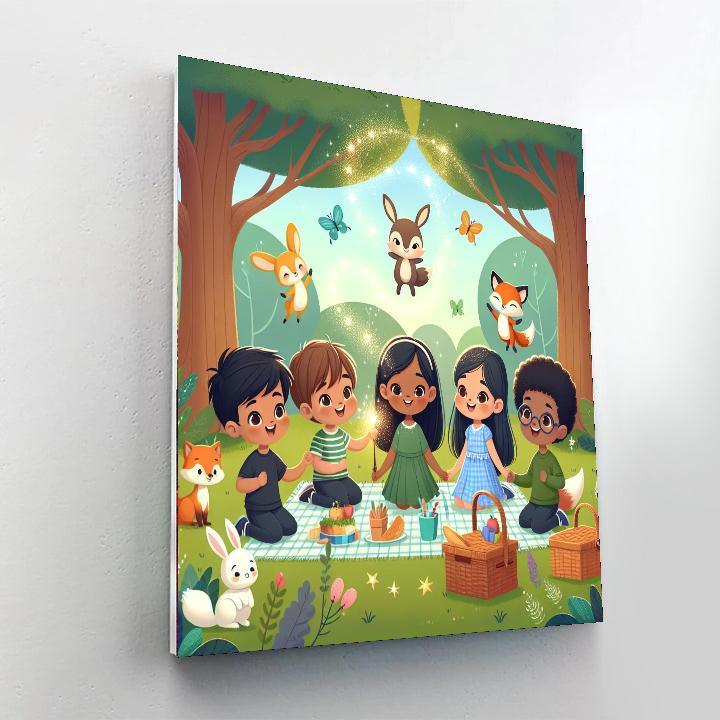 Enchanted Woodland Picnic Paint By Numbers Art