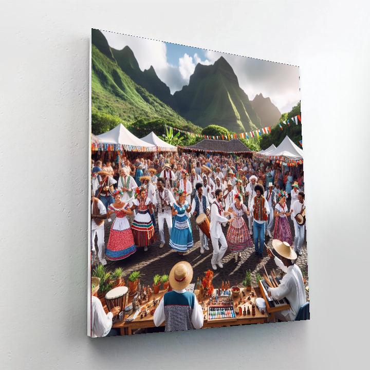 Folk Festival Of Cilaos Painting Number Kit