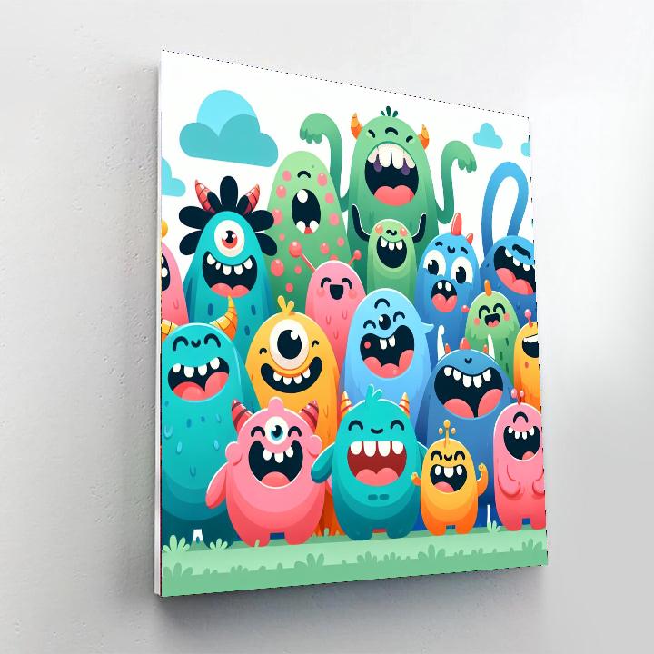 Giggly Monster Family Number Painting
