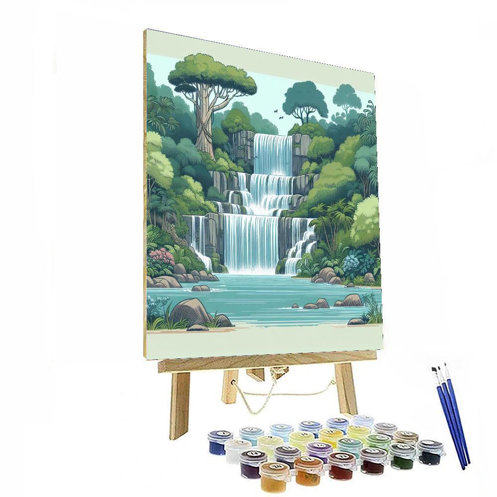 Wonderous Waterfall World Paint By Numbers Art