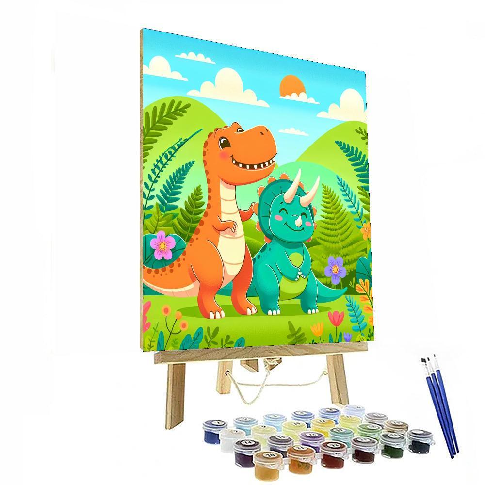 Friendly Dinosaur Playdate Paint By Numbers