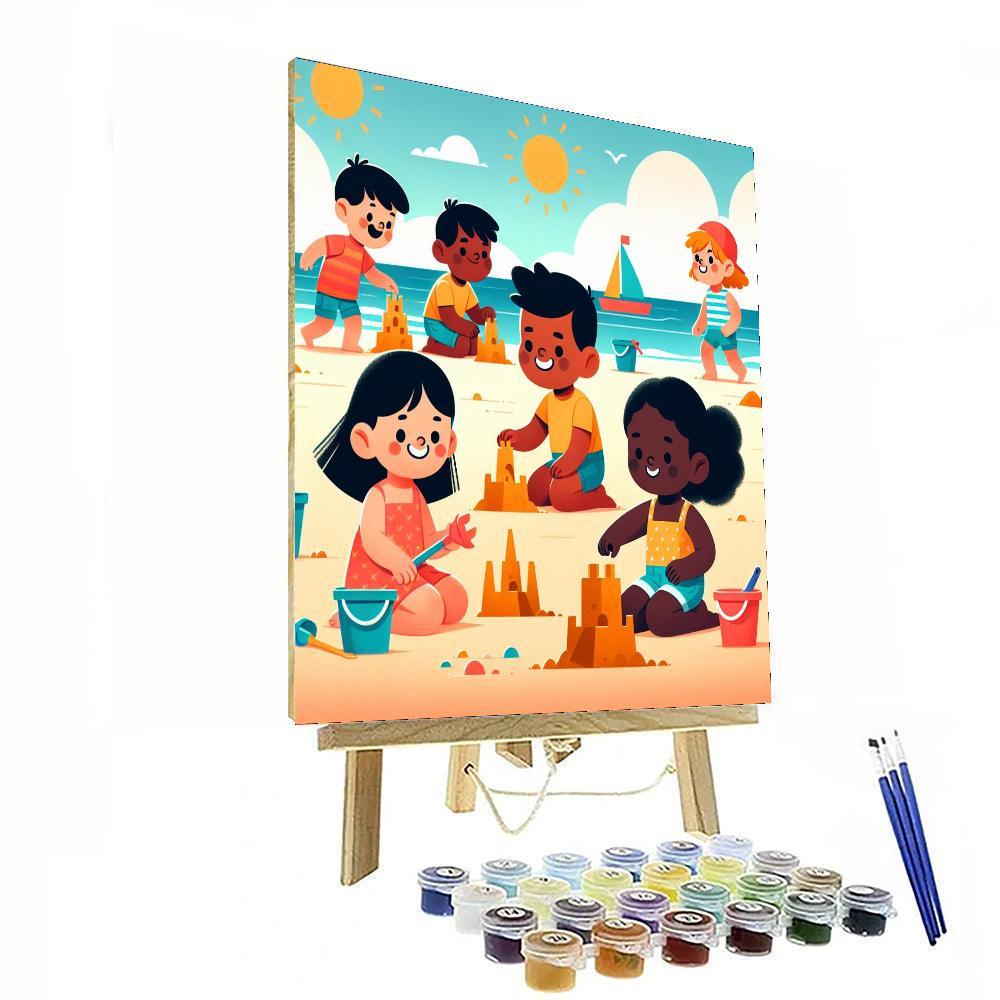 Seaside Castle Construction Painting Number Kit