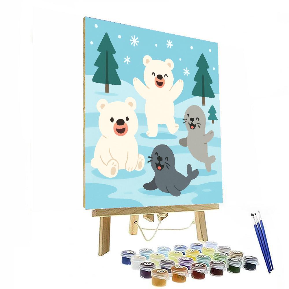 Playful Polar Party Painting By Numbers Kit