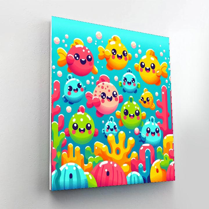 Gleeful Fish Parade Numbered Painting Kits