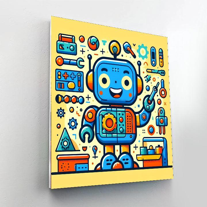 Joyful Robot Buddy DIY Paint By Numbers