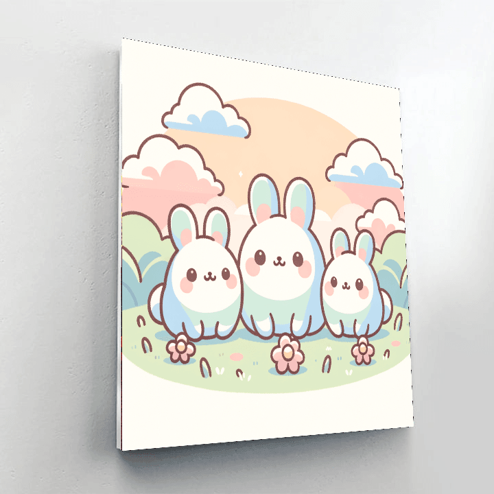 Cuddly Bunny Family Paint By Numbers