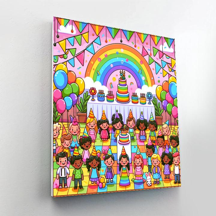 Rainbow Party Paint By Numbers Art