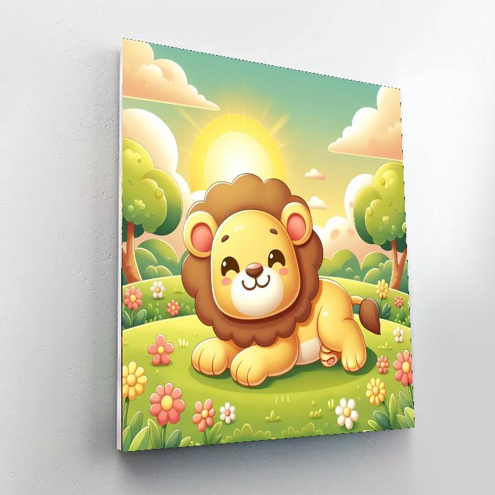 Cuddly Baby Lion Numbered Painting Kits