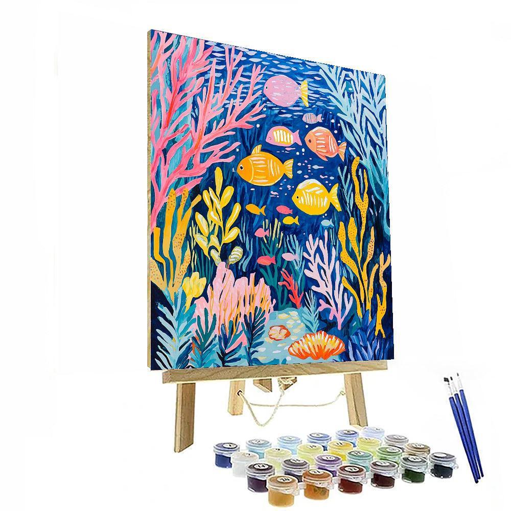 Henri Matisse Inspired Vibrant Ocean Ecosystem  Paint By Numbers