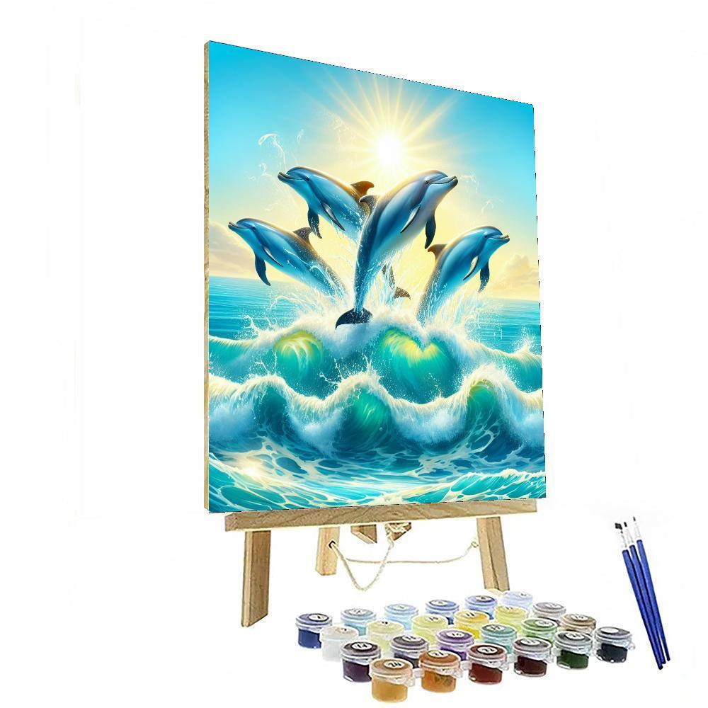 Radiant Dolphin Ocean Voyage Painting By Numbers Kit