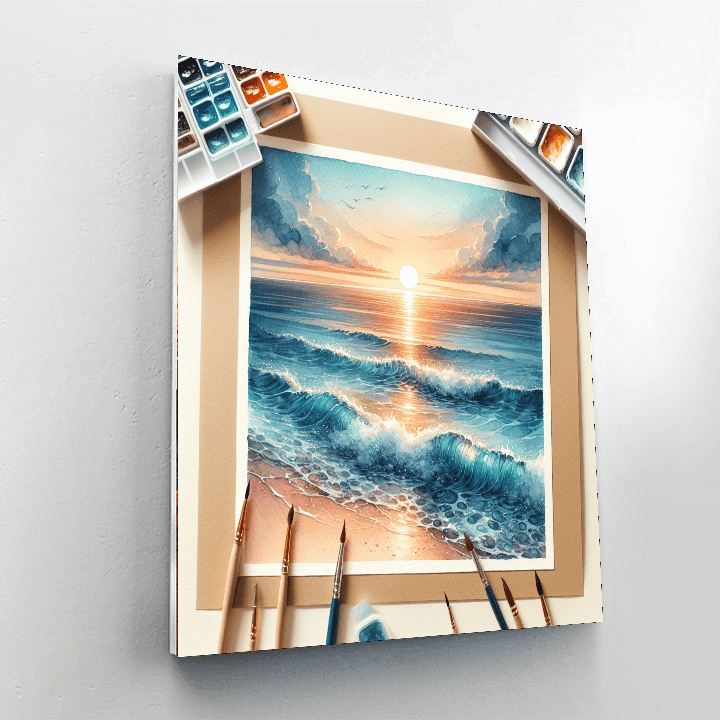 Ocean's Whisper Wall Mural Numbered Painting Kits