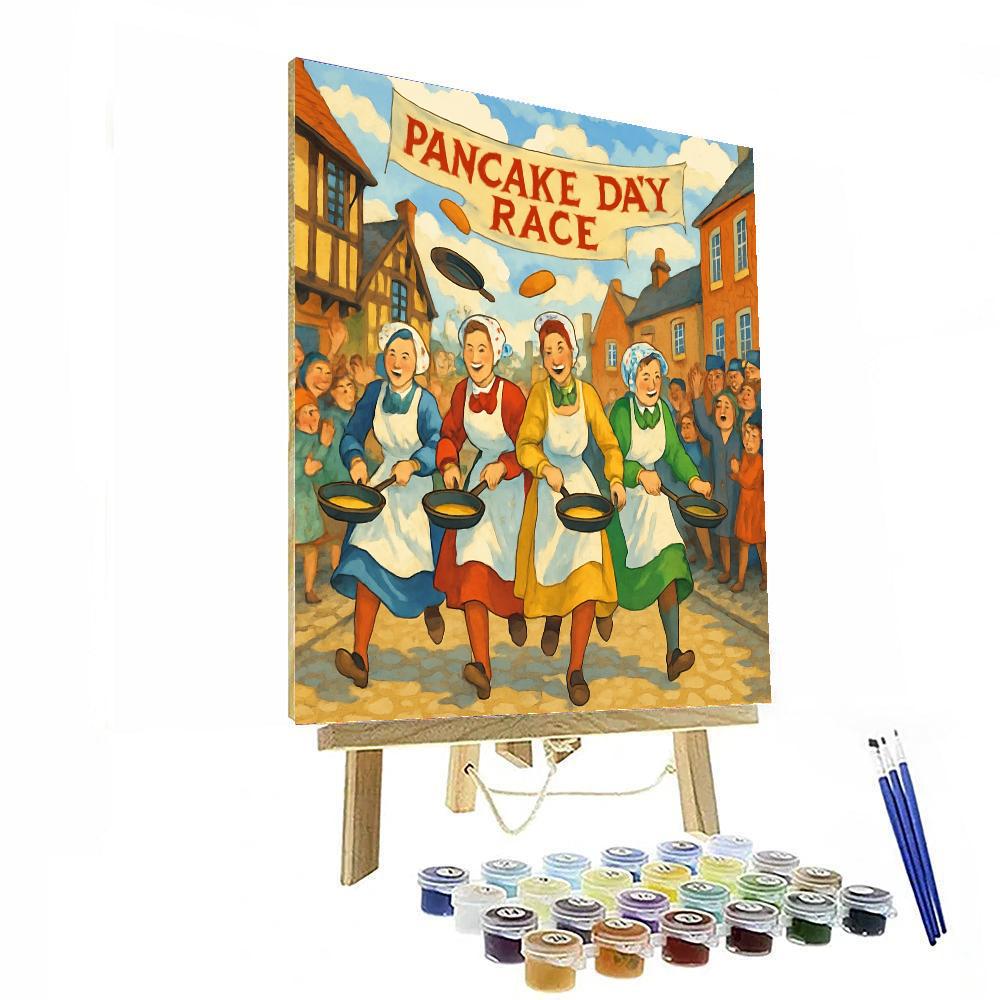 Pancake Day Race - England Paint By Numbers Kits